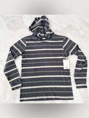 Katin Boy’s Sweatshirt Travis Hide Size 10-12 Medium New Stripe Cotton Black